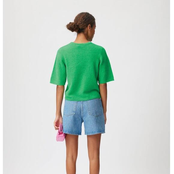 GESTUZ Alpha GZ Tee Sweater Alpaca Wool Green Bee Sz L {3C32} - Picture 2 of 9